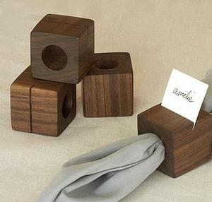 Anneau de serviette en bois massif rustique, design géométrique minimaliste, artisanal, accessoire de table haut de gamme pour les dîners, les mariages et le style de la maison - Product Image 3