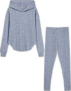 Conjuntos de chándal de poliéster/algodón para niños, cuello alto, manga larga, cremallera, informal, invierno, 2 piezas, sólido - Product Image 4