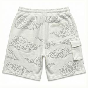 Pantalones Cortos Deportivos Casuales de Calle para Hombre, Hechos a Medida, Ecológicos, de Algodón/Nailon, con Pedrería, Transpirables, de Secado Rápido, Ajuste Holgado, al por Mayor - Product Image 2