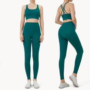 Wholesale Yoga Sport <b>Set</b> for Women <b>and</b> Gym <b>Leggings</b> High Waist Fitness Clothing Gym Running Yoga <b>Set</b> - Product Image 2