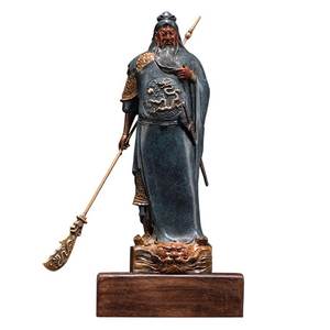 Venta al por mayor de artículos de Feng Shui de latón de Guangzhou para interiores Guan Yu Guan Di Ye <span class=keywords><strong>God</strong></span> <span class=keywords><strong>of</strong></span> Wealth-<span class=keywords><strong>War</strong></span> General Guan Gong estatuilla estatua a la venta - Product Image 1