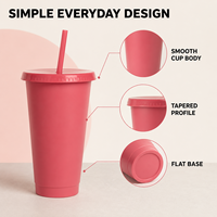 Gobelet à café en plastique réutilisable, écologique, sans BPA, avec couvercle, logo personnalisé, cadeau d'entreprise promotionnel, capacité de 601 à 700 ml