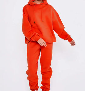 ชุดวอร์ม2ชิ้นสำหรับผู้หญิงโอเวอร์ไซส์ชุดวอร์มขนแกะพิมพ์ลายแบบกำหนดเองชุดวอร์มแฟชั่นแบบสวมหัวสไตล์ล่าสุดสำหรับผู้หญิง - Product Image 1