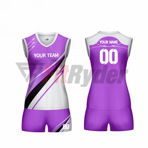 Ensembles d'uniformes de volley-ball pour femmes à séchage rapide respirant confortable conception personnalisée léger 100% polyester entièrement sublimé - Product Image 3