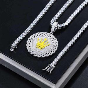 Exclusivo Iced Out King Crown colgante collar para hombres con diamantes VVS en sólido 925 Plata Hip Hop joyería oferta al por mayor - Product Image 3