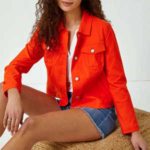 Veste en jean élégante pour femmes de haute qualité, vêtements décontractés, vente en gros OEM, veste en jean en coton de haute qualité pour femmes, veste en jean personnalisée - Product Image 5