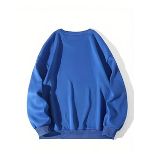 Pull oversize à épaules tombantes Sweat-shirt à imprimé lettres Sweat-shirt à col rond en polyester lavable à doublure douce pour femmes - Product Image 2