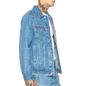 Veste en jean pour homme personnalisée, col montant, vente en gros à bas prix, vestes délavées, mode masculine, vêtements d'extérieur d'automne, stock important disponible - Product Image 3