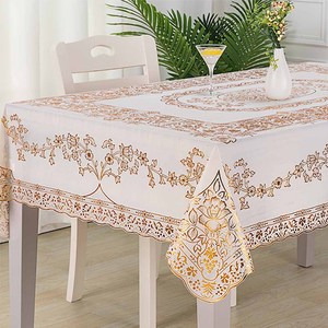 Boen Vàng Ren Khăn Trải Bàn Hot Bán Tùy Chỉnh Vàng Nhựa Khăn Trải Bàn Cho Đảng Đám Cưới Ren Khăn Trải Bàn Bằng Nhựa - Product Image 2