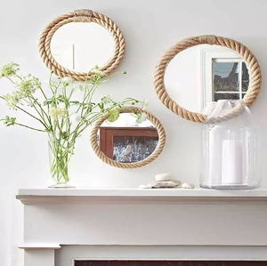 Espejo de pared circular moderno con Marco en capas. Acento decorativo contemporáneo. Disponible a precios al por mayor desde India - Product Image 1