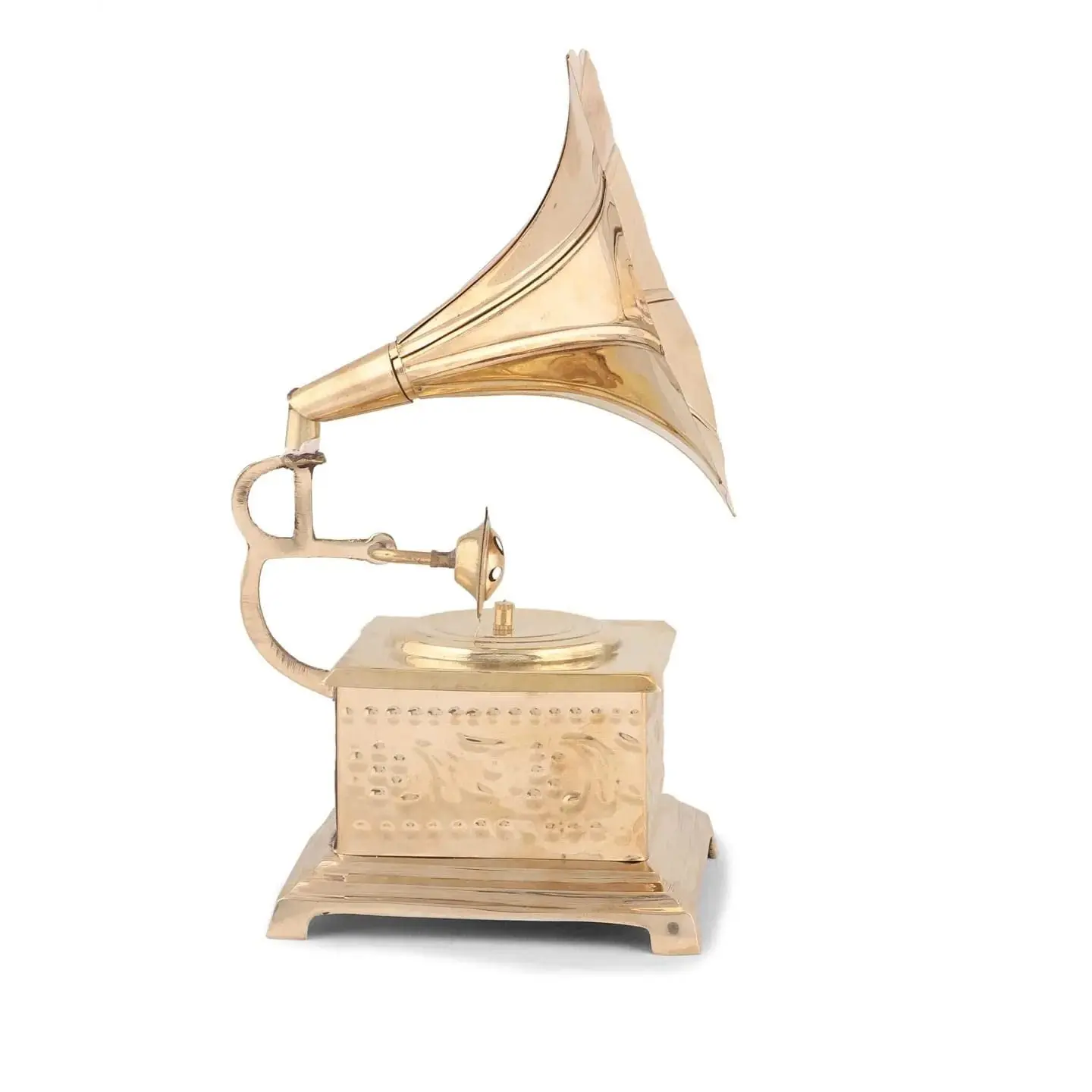 wholesale price Gramophone Brass Phonograph Horn Antique Vintage Player Crafted Working Box Functional Sound Desk Gift