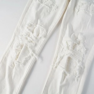 Pantalones vaqueros elásticos para hombre personalizados High Street Hip Hop Estilo vintage Cremallera Fly Dark Proveedor directo Ropa de calle 3D - Product Image 5