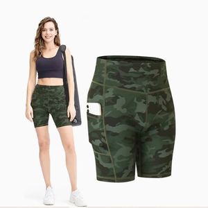 Shorts de yoga personnalisés pour femmes vêtements de sport Shorts de sport imprimés par tie-dye élégants Jogging extensible en gros avec poches - Product Image 6