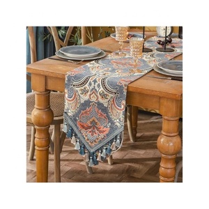 Custom Embroidered Home Decoration 100% Organic Cotton GOTS Certificate Event Luxury <b>Dining</b> Party Lavish Golf <b>Table</b> <b>Runner</b> Sets - Product Image 1