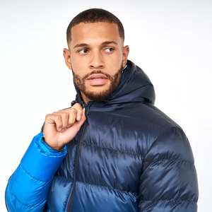 Venta al por mayor 2025 personalizado ligero Puffer chaquetas hombres elegante funcional burbuja Stand Collar invierno lona frente a prueba de viento - Product Image 4