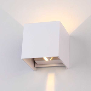 Lampada LED da parete per esterni cubo colore bianco 12 Watt di potenza con luce naturale stile Applique 4000K - Product Image 2