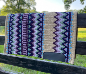 Western Show Horse Saddle Blanket Diseño de Nueva Zelanda Manta de sillín de lana hecha a mano Top Wool Saddle Pad Size - Product Image 4