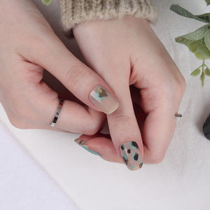 ShineB Meilleures ventes Bandes d'ongles en gel 3D de haute qualité Design léopard facile de Corée #45902 Autocollants pour ongles Soul Mint pour salons de beauté - Product Image 4