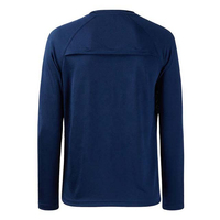 Maillot de pêche pour homme 100% polyester 2025 bleu marine UPF 50+ protection solaire manches longues col rond séchage rapide haute performance