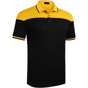 <b>Yellow</b> & Black Men's for Polo <b>Shirts</b> with Logo Embroidery Cotton <b>T</b>-<b>Shirts</b> for Sale Elegant Collar Design - Product Image 2