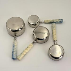 High Quality 202 Stainless Steel <b>Measuring</b> <b>Cups</b> <b>Set</b> of 4 with Designer Resin Handle for Coffee and Milk Powder <b>Measuring</b> - Product Image 5