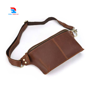 Unisex Genuine Sheep Leather Waist Bag 100% Crossbody Sling Messenger Hip <b>Belt</b> with Zipper Closure for Travel & Sports - Product Image 1