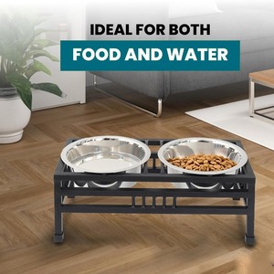 Colección de petware, cuencos elevados de acero inoxidable para mascotas con soporte, contenedor ajustable para comida de perro - Product Image 6