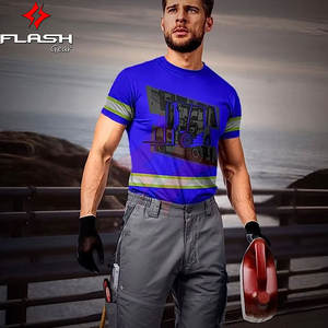 Good Quality Men High Visibility ANSI Class 1 Waterproof <b>T</b>-<b>Shirt</b> Polyester Reflective Safety Custom Logo Customizable - Product Image 2
