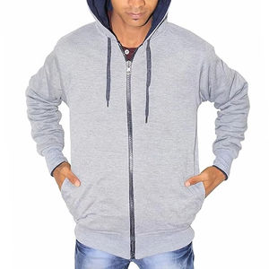 เสื้อมีฮู้ดแบบซิปใส่ได้สำหรับผู้ชายผ้าฝ้าย100% แบบกำหนดเองได้สไตล์สบายลายพื้นสำหรับฤดูหนาวย้อมสีล้วน - Product Image 4