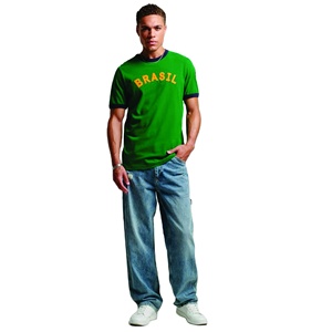 OEM personnalisé de haute qualité hommes à manches courtes Ringer T-Shirt couleur unie coton avec logo imprimé col en O - Product Image 1