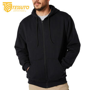 เสื้อมีฮู้ดสไตล์ฮิปฮอปผ้าฝ้าย100% หนักสำหรับผู้ชายเสื้อฮู้ดแบบวินเทจปักลายด้วยซิป - Product Image 1