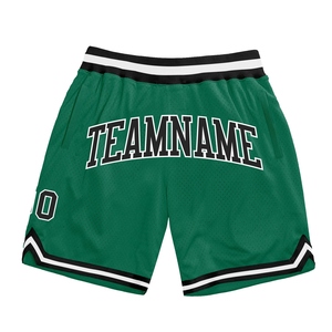 Industrie Direct Engro Sportswear Short de basket-ball Short de basket-ball personnalisé vert Kelly noir-blanc authentique Throwback Shorts - Product Image 1
