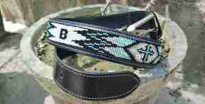 Ceinture perlée en cuir occidental véritable sur mesure de haute qualité Style de fête meilleure qualité exportée de l'Inde - Product Image 2