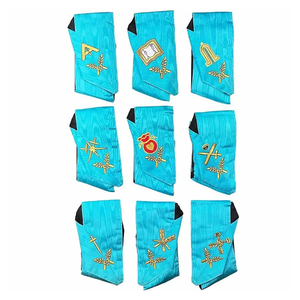 Masonic Provincial Grand Lodge Officer Collar in Blue with Gold Trim with Hanging the Jewel & with Foam Inside of Collar Ronpex - Product Image 1