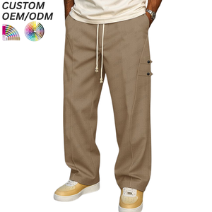 Pantalon décontracté pour hommes grandes tailles, respirant, infroissable, imprimé, avec cordon de serrage, en coton extensible, écologique, support OEM/ODM pour logo personnalisé - Product Image 3