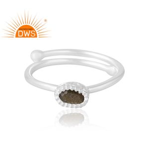 Anillo de piedras preciosas de obsidiana con brillo de oro Natural de Plata de Ley 925, joyería personalizada para mujer, regalo para ella - Product Image 3