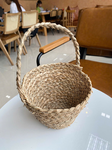 Pot de fleur en bambou tissé en rotin écologique de super qualité Jacinthe d'eau et jonc de mer Panier de viande simple durable et réglable - Product Image 2