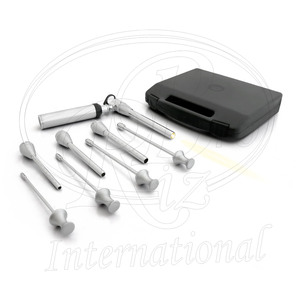 Espéculos vaginales caninos con luz, juego de 5 piezas, latón cromado, 4 espéculos, mango para batería 2C en caja de plástico - Product Image 1