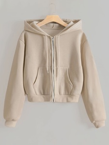 Nuevas sudaderas con capucha beige para mujer, diseño liso, venta al por mayor, sudaderas con capucha personalizadas con logotipo, sudaderas con capucha para mujer con bolsillos - Product Image 1