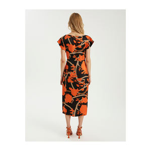 BGN S23D398 ชุดเดรสผ้าซาตินพิมพ์ลายวิสโคสจากตุรกี - Product Image 6