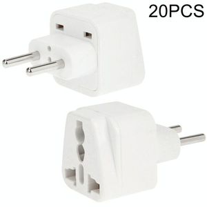 EU <b>Plug</b> <b>Adapter</b> Set 20pcs <b>Power</b> Socket Converter Travel <b>Adapters</b> in White - Product Image 1