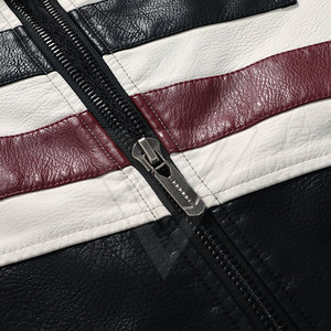 Chaqueta de cuero para hombre Slim Fit motocicleta Biker Stand Collar Casual primavera otoño abrigo italiano moda prendas de vestir exteriores estilo - Product Image 3