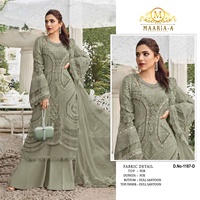 Costume pakistanais entièrement cousu en georgette lourde avec broderie et travail de séquence, costume pakistanais en lawn avec dupatta