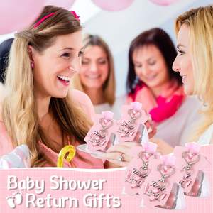 Baby Shower Ange Porte-clés Étiquette Autocollant Cartes Organza Sacs pour Baptême Fête Rose Baby Shower Party Favors - Product Image 6