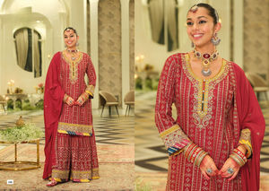 Latest Collection of Pure Chinon Rayon Embroidered Kurti <b>Set</b> Indian & Pakistani Clothing - Product Image 4