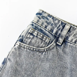 2025 nuevos pantalones cortos de mezclilla de mujer grises de algodón 100% de tiro bajo de alta calidad personalizados estilo informal, pantalones cortos de estilo angustia para mujer - Product Image 3