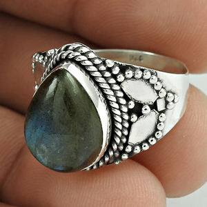 Fashionable High End Luxury Hand <b>Crafted</b> Designer 925 Sterling Silver Natural Labradorite Birthstone <b>Rings</b> for Her Wholesale OEM - Product Image 1