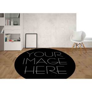 พรมกำมะหยี่ทรงกลมส่วนบุคคล: ภาพที่กำหนดเองการตกแต่งที่ทันสมัยพรมบางใยสังเคราะห์ - Product Image 3