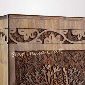 Urna de palisandro hecha a mano para cenizas humanas Árbol DE LA VIDA vertical Urnas de madera Urna de cremación de entierro funerario hecha a mano para perro - Product Image 5