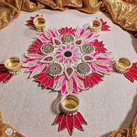 Porte-bougie en plastique écologique de style Rangoli, léger et exquis, décoration d'intérieur pour les occasions de Diwali, crée une ambiance chaleureuse et accueillante